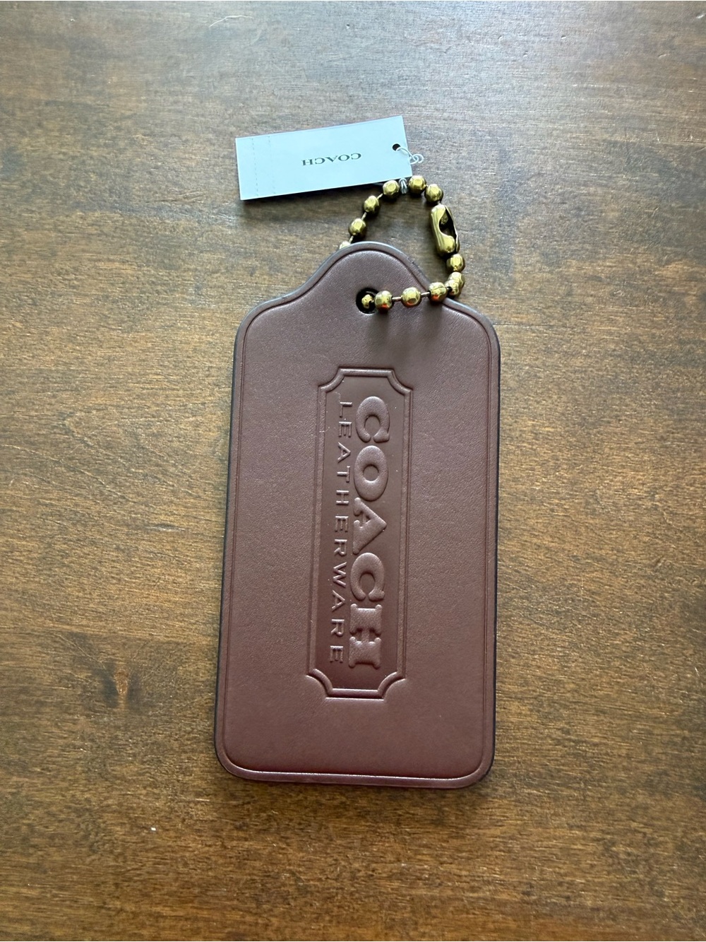 COACH XL Hangtag Bag Charm - Brown NWT